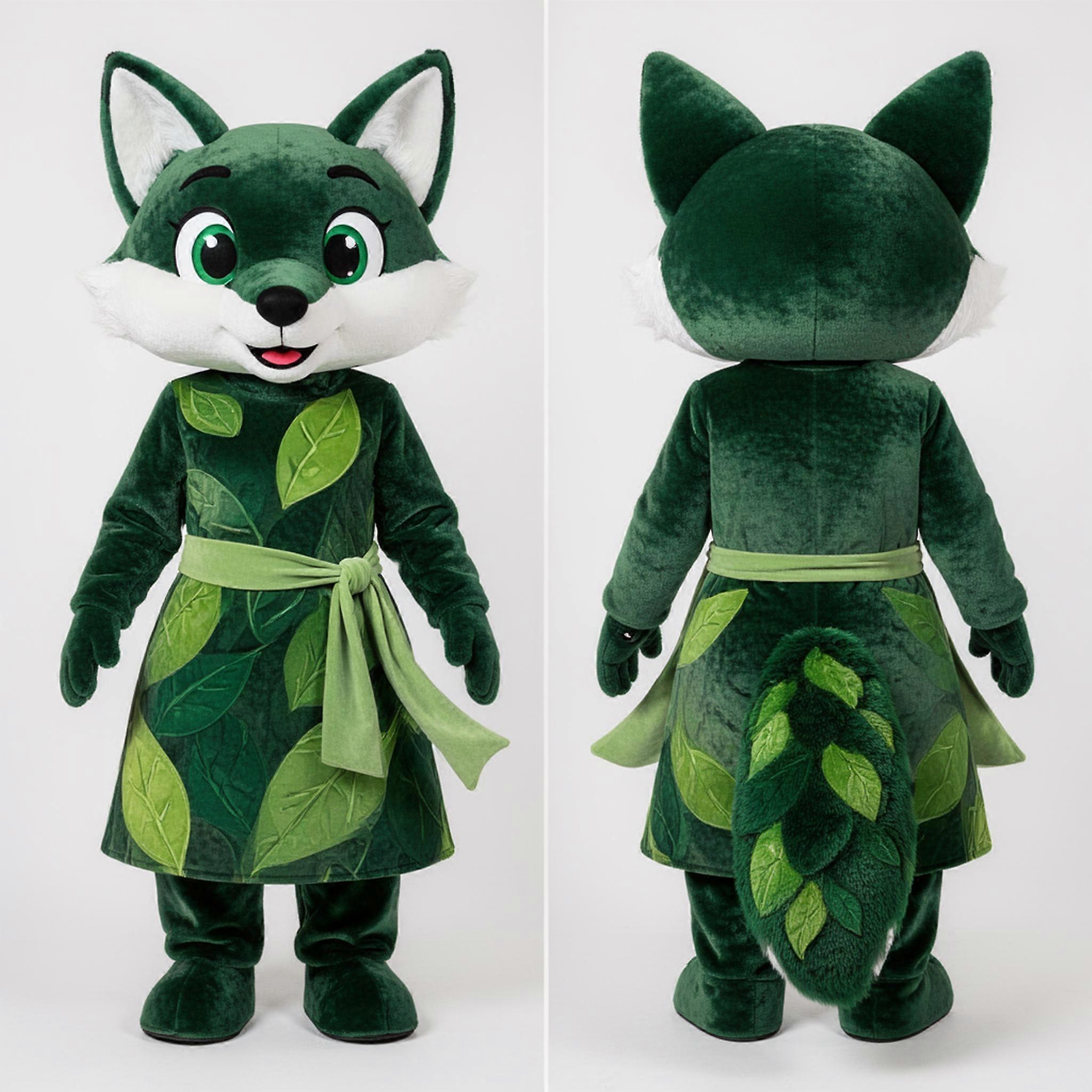 MASTICOT Forest Green Cartoon Fox Mascot