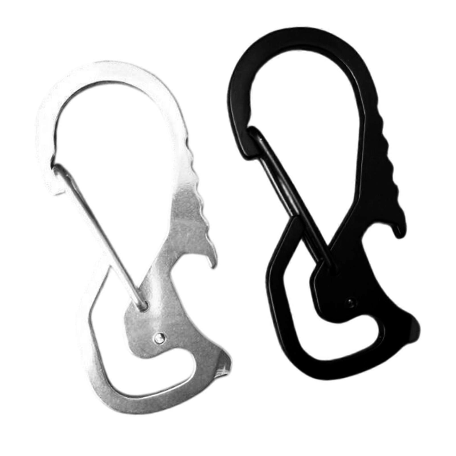Keychain Clip EDC Tool for Camping, 2Pcs Multi-Function Carabiner