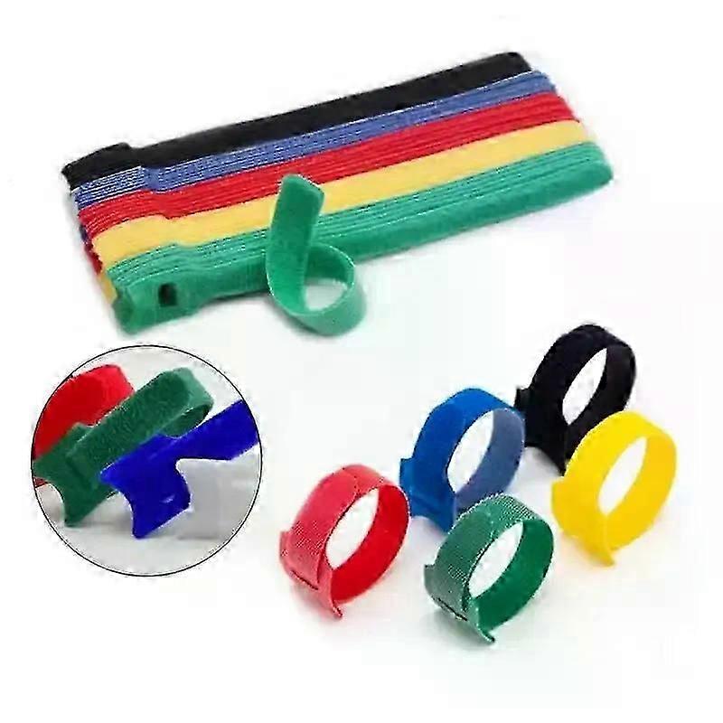50pc/100pc Reusable Cable Ties with Adjustable Winding Hooks Nylon Ties Magic Tape Loop Ties Data Cable Sorting Tool zzys