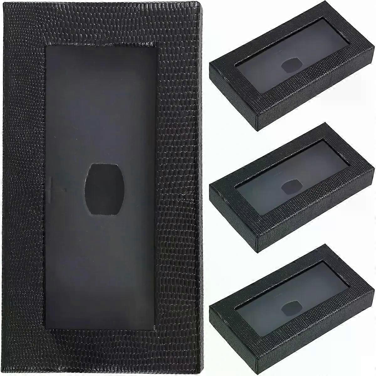 Tie Packaging Boxes 4 Pack with Window, Black Men's