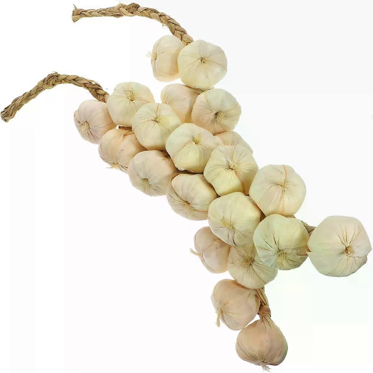 Fake Garlic Hanging String 2pcs Foam Decorative Model White