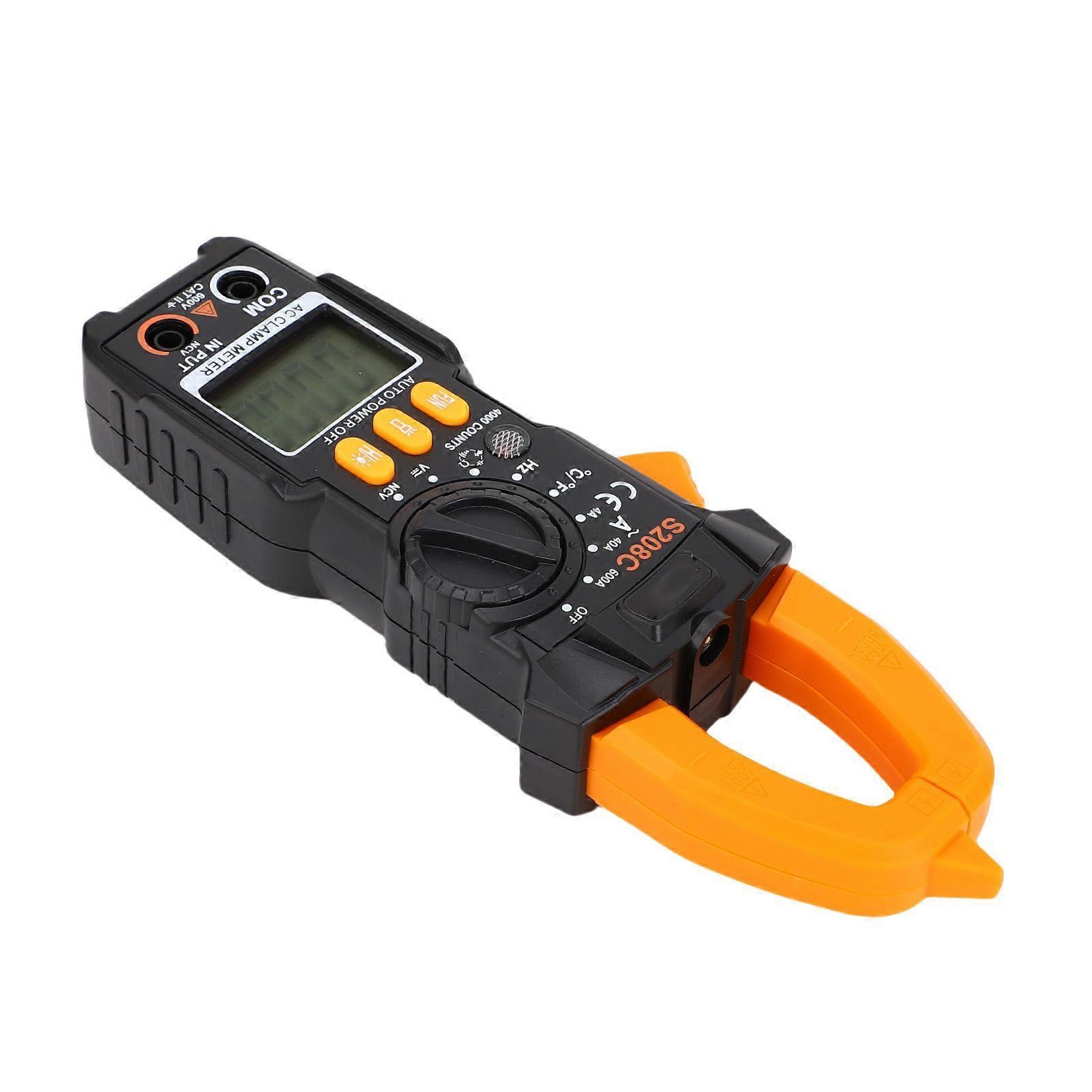 Clamp Meter 6000 Counts Multimeter NCV AC DC Voltage Current Temperature Resistive Value Diode Continuity Frequency Test