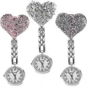 Nurse & Doctor Personalized Heart Nurse Lapel Watch and Wrist Watch Brooch, 3 Pieces