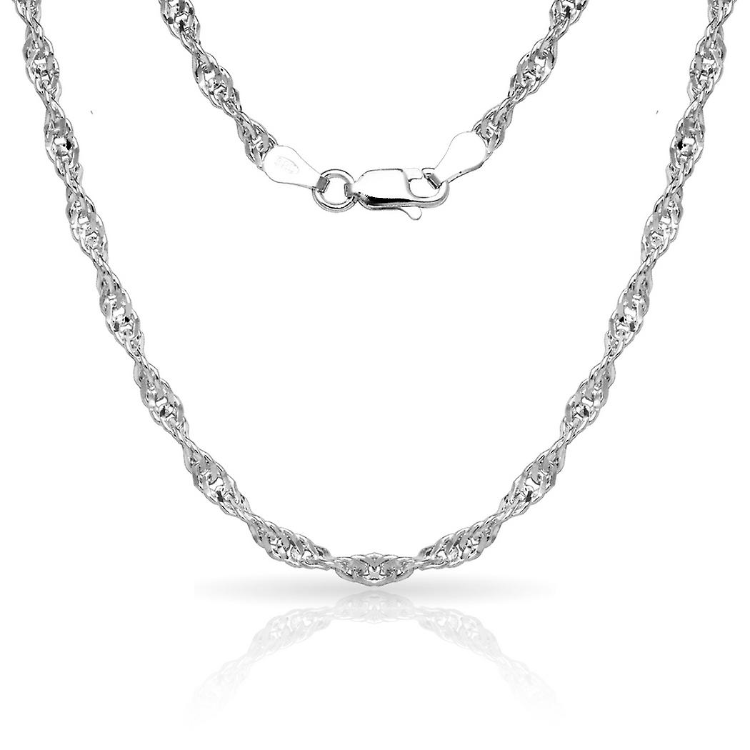 ジュエリーウェブスターリングシルバー4mmスパークルカットシンガポールアンクレット925-シルバーイタリア製10インチ-女性用アンクレット