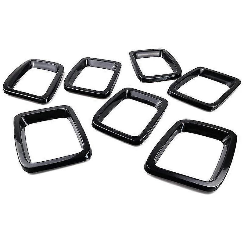 7pcs Front Grille Cover Grill Ring Inserts Frame Trims Kit For 2017-2019 Compass Car Accessories