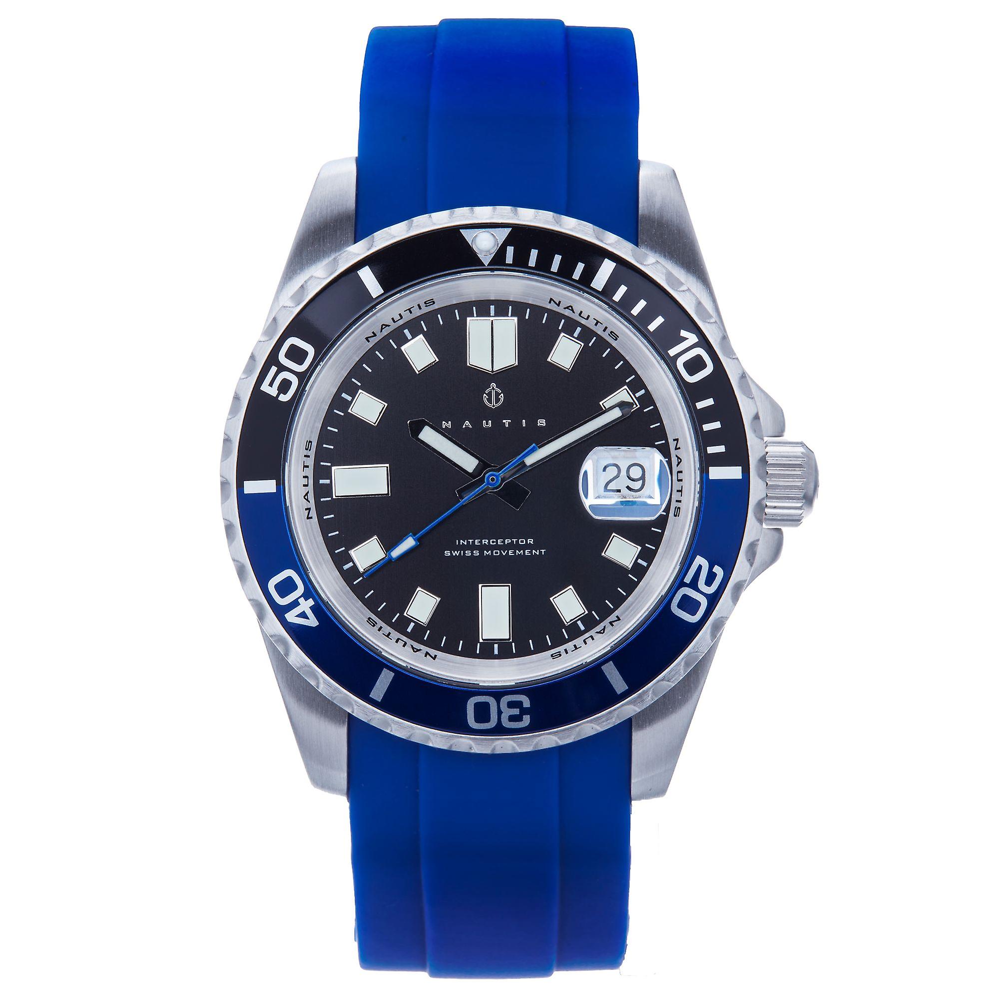 Nautis Interceptor Box Set with Interchangable Bands and Date Display - Navy