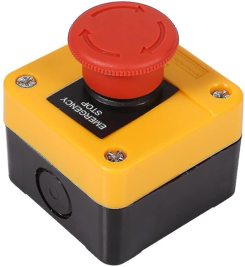Control Box With Push Button Lock Emergency Stop Red Plastic Stop Sign Mushroom Emergency Home Stati