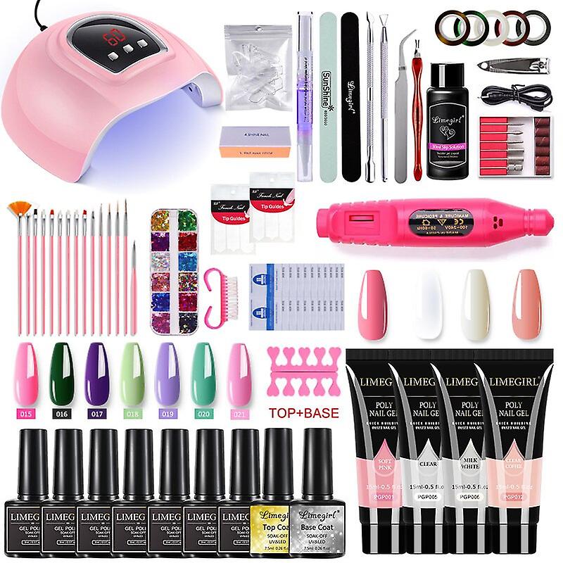Manicure Set For Nail Extensions Gel Nail Polish Set Soak Off Uv Led Lamp Dryer Nail Set G
