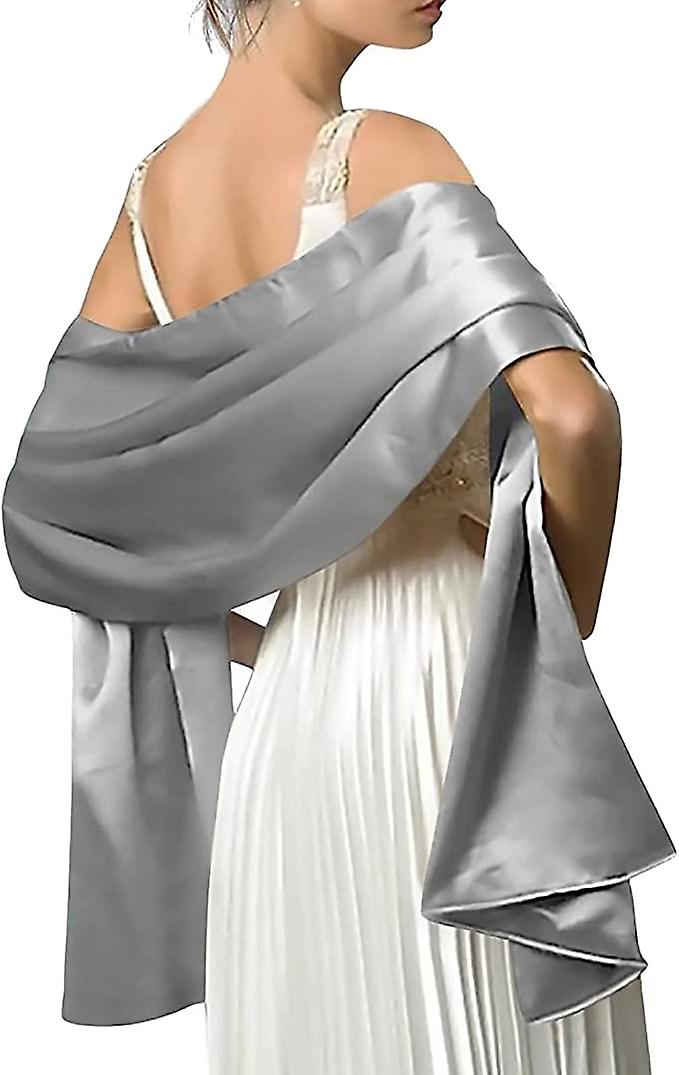 Women's Satin Chiffon Festive Scarfsilver