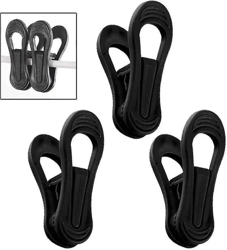 Plastic Clothespins Laundry Pegs Windproof Clothes Peg Non Slip Laundry Air Drying Clips(black)(20pcs) -e