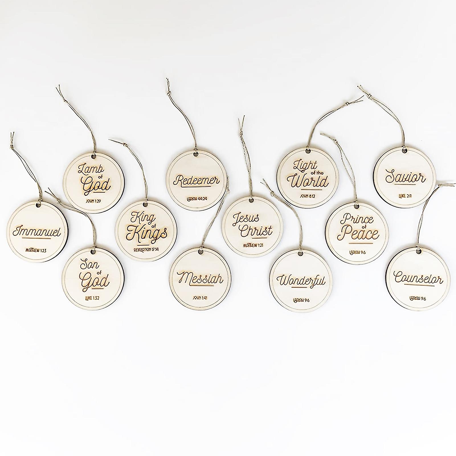 Christmas Wish Pendant With Lanyard Smooth Wood Creative Toy Pendant For Holiday Party Decoration