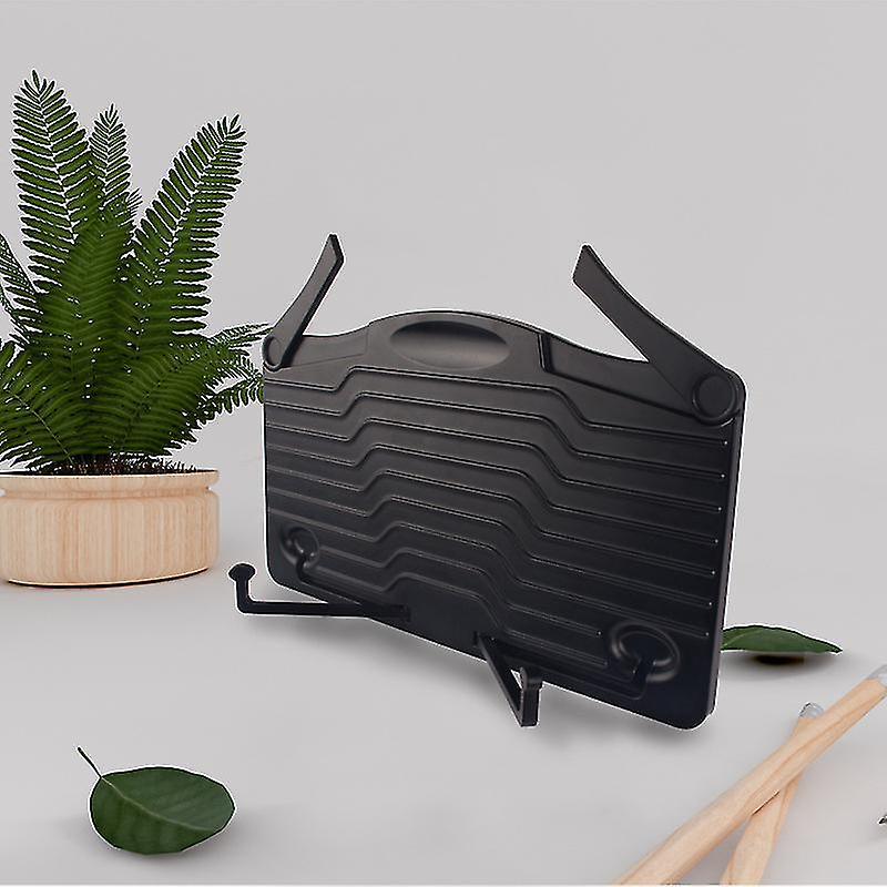 Book Stand, Book Holder With A Retaining Clip, Adjustable, Collapsible And Portable, Great For Desktops, Laptops, Ipads, Cookbooks, Music Scores And D
