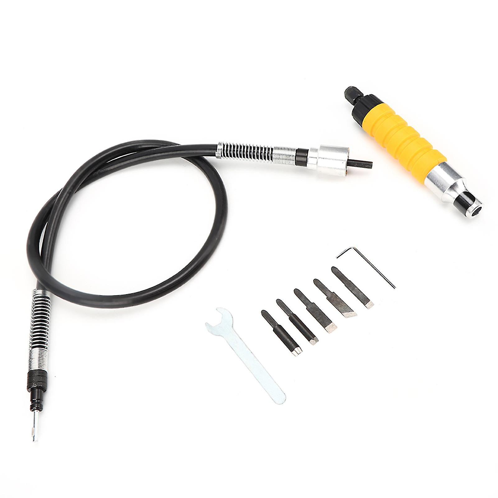 Electric Woodworking  Carving Chisel Carpentry Tool Set Yellow Handle Effortless With Wrench