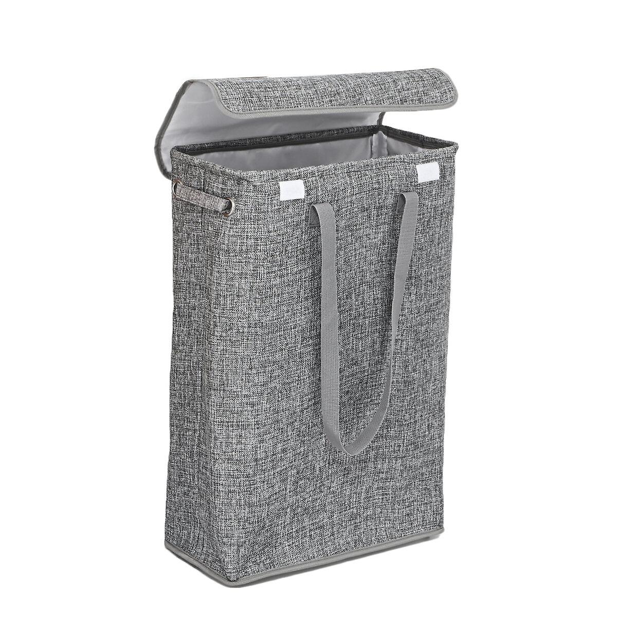 Folding Laundry Basket With Lid - Dirty Clothes Storage Bin Hamper