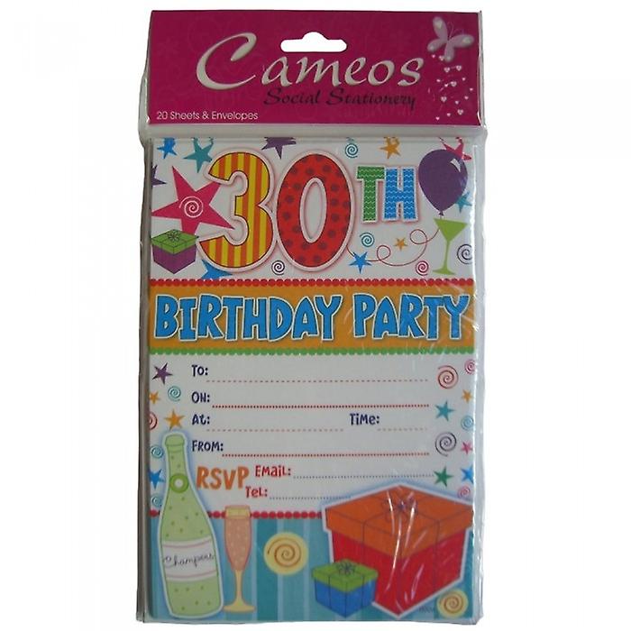Cameos 30th Birthday Invitations (Pack of 20)
