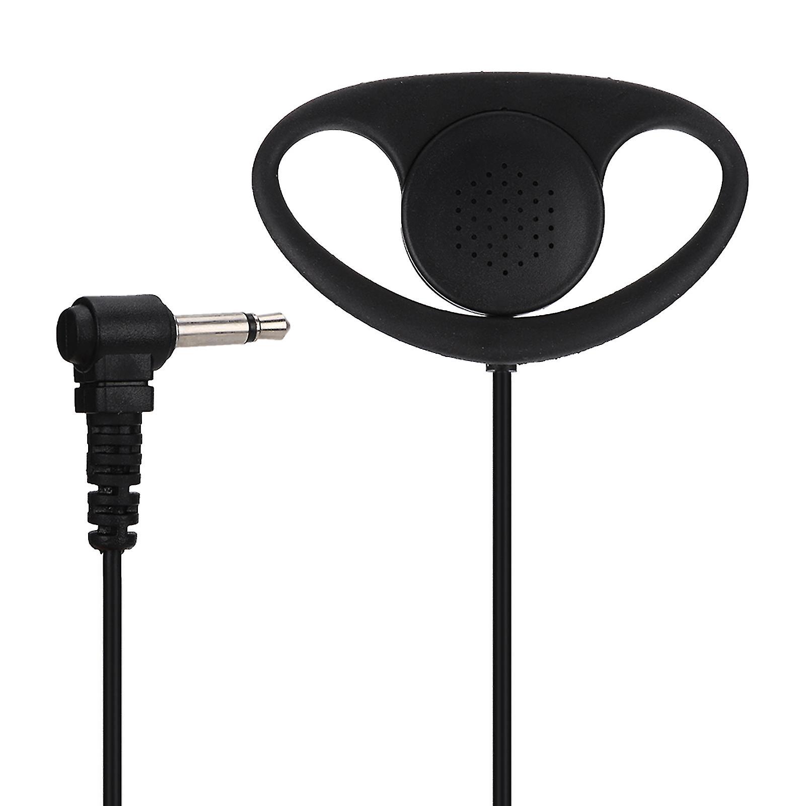 5PCS 3.5mm D-Shape Earpiece Headset for Two Way Radios, Black
