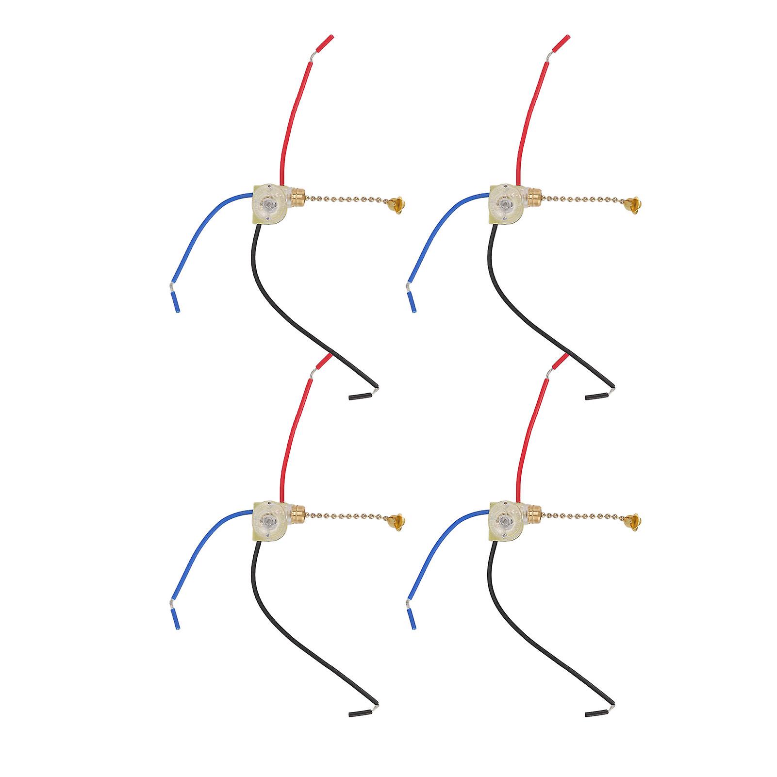 4Pcs Ceiling Fan Light Switch Replacement Lamp Pull Chain Switch 3 Wire Ceiling Fan Lamp Switch 250V 125V