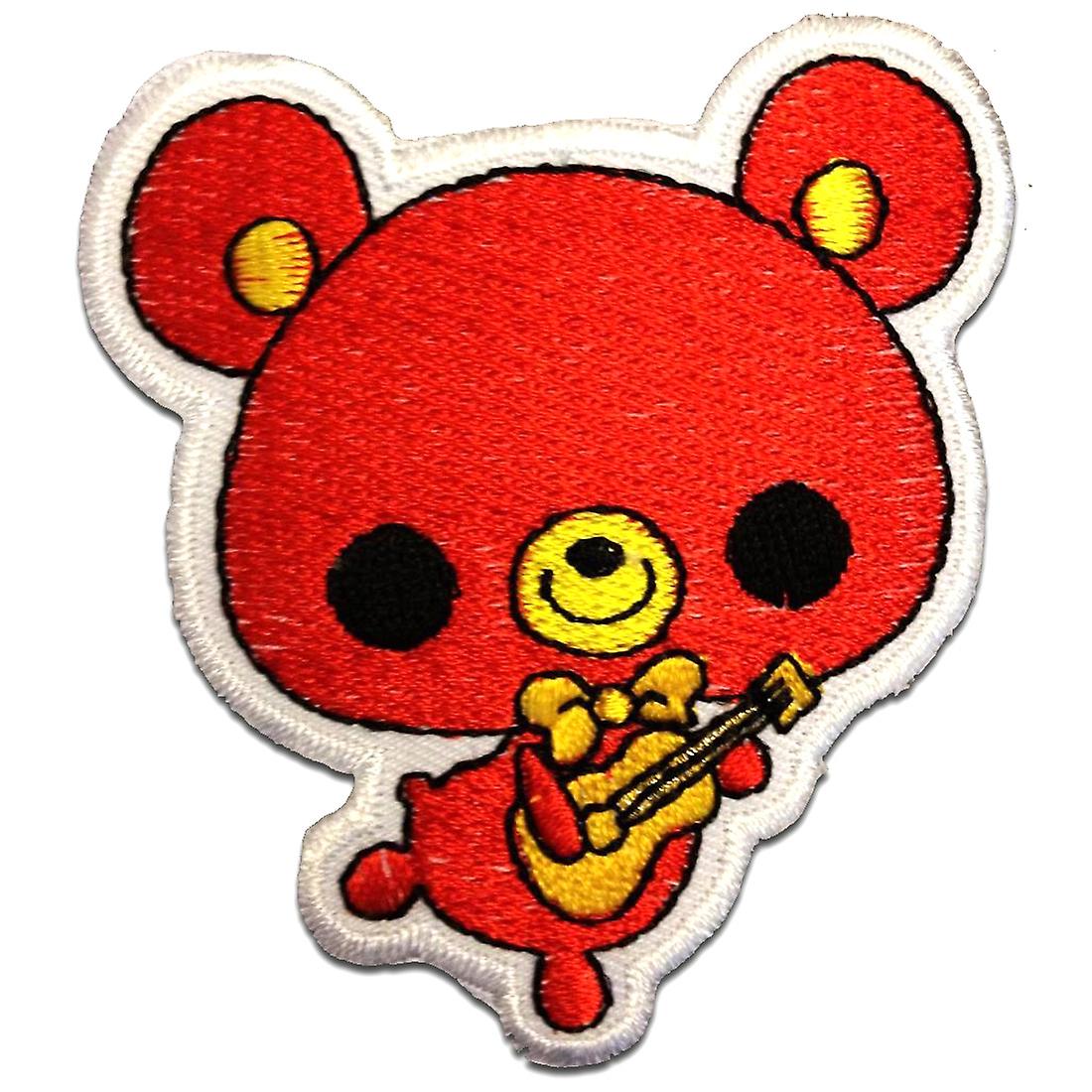 Patch / iron-on patch - Teddy bear with guitar kids baby - multiple colors selectable - 6.7 x 7.5 cm - patch