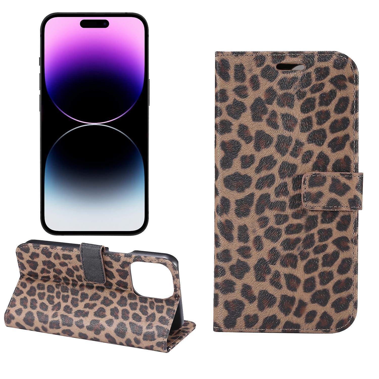 Leopard Pattern Leather Case For iPhone 15 Pro Max