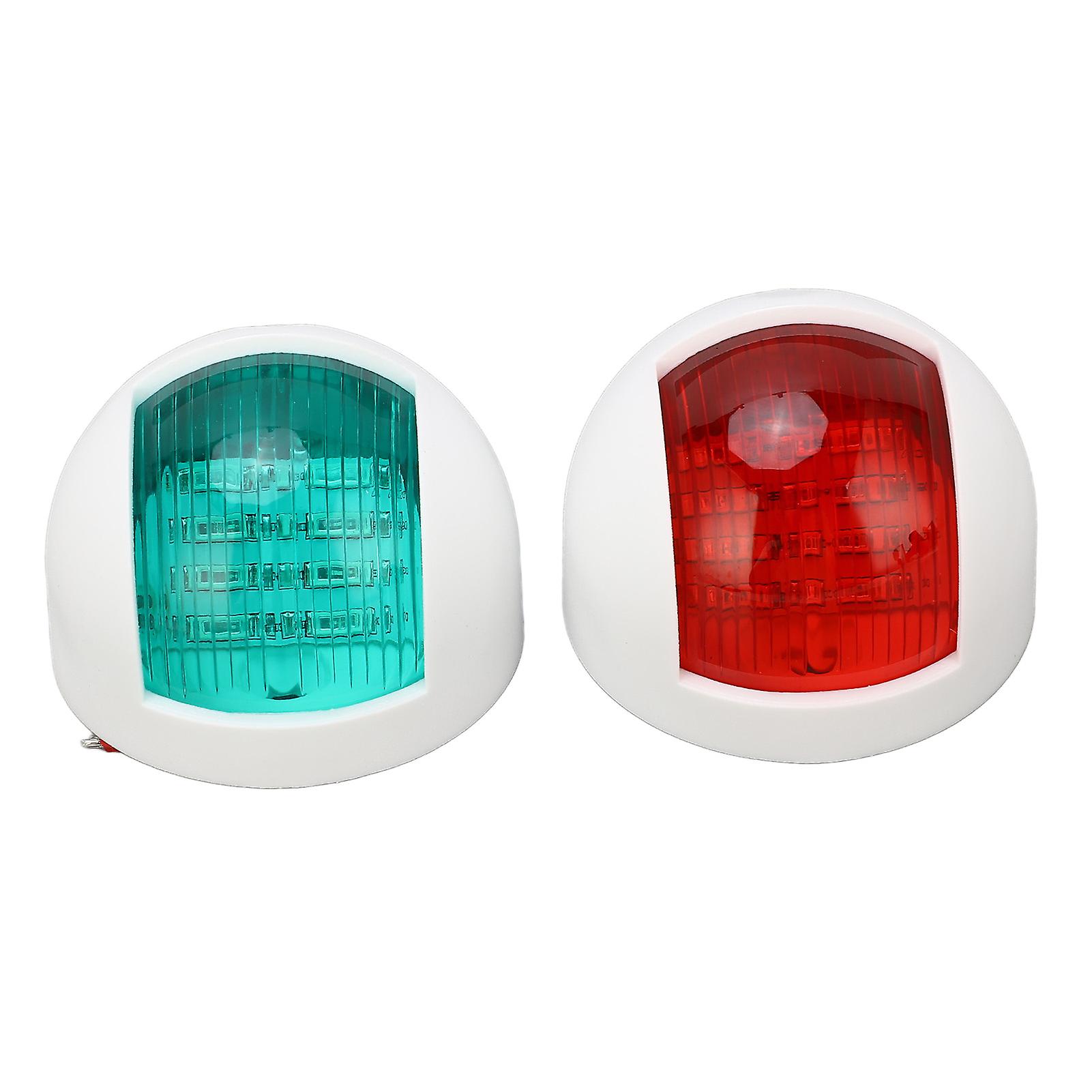 Navigation Signal Light Pair of Rounded Waterproof Sidelight Signal Lamp Red + Green LED Navigation Warning Light 12V