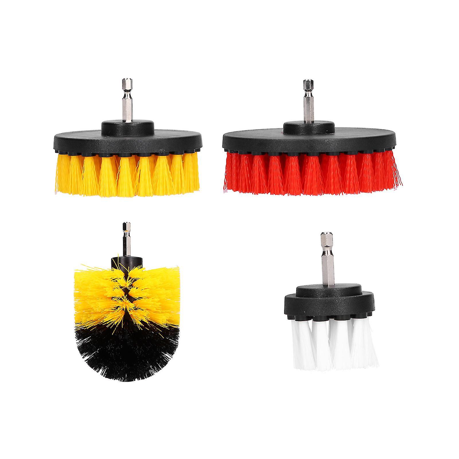 4PCS Drill Brush Attachment Kit Power Scrubber Drill Brush Set for Cleaning Wall Floor Tile Pool Grout and Surfaces