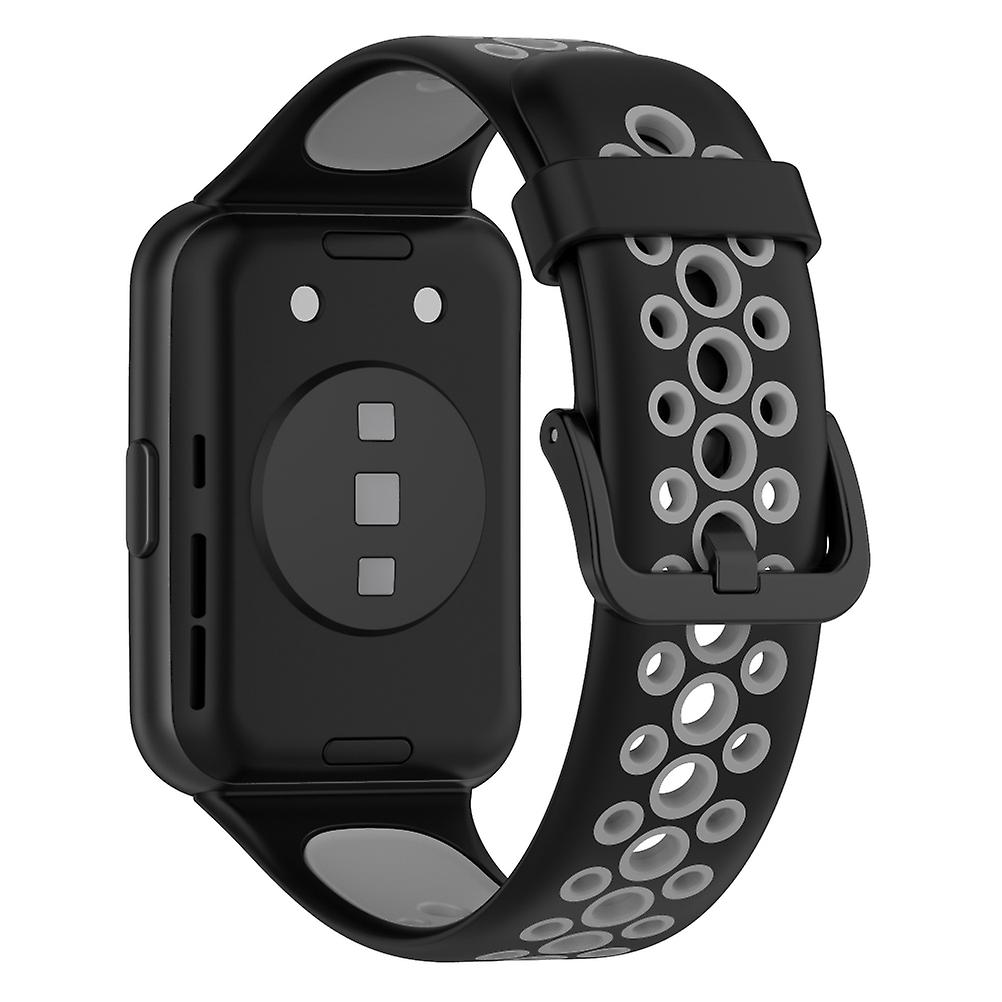 Pulseiras de substituição compatíveis com HUAWEI Watch FIT2 Pulseiras de silicone respiráveis Pulseira de smartwatch ajustável de duas cores