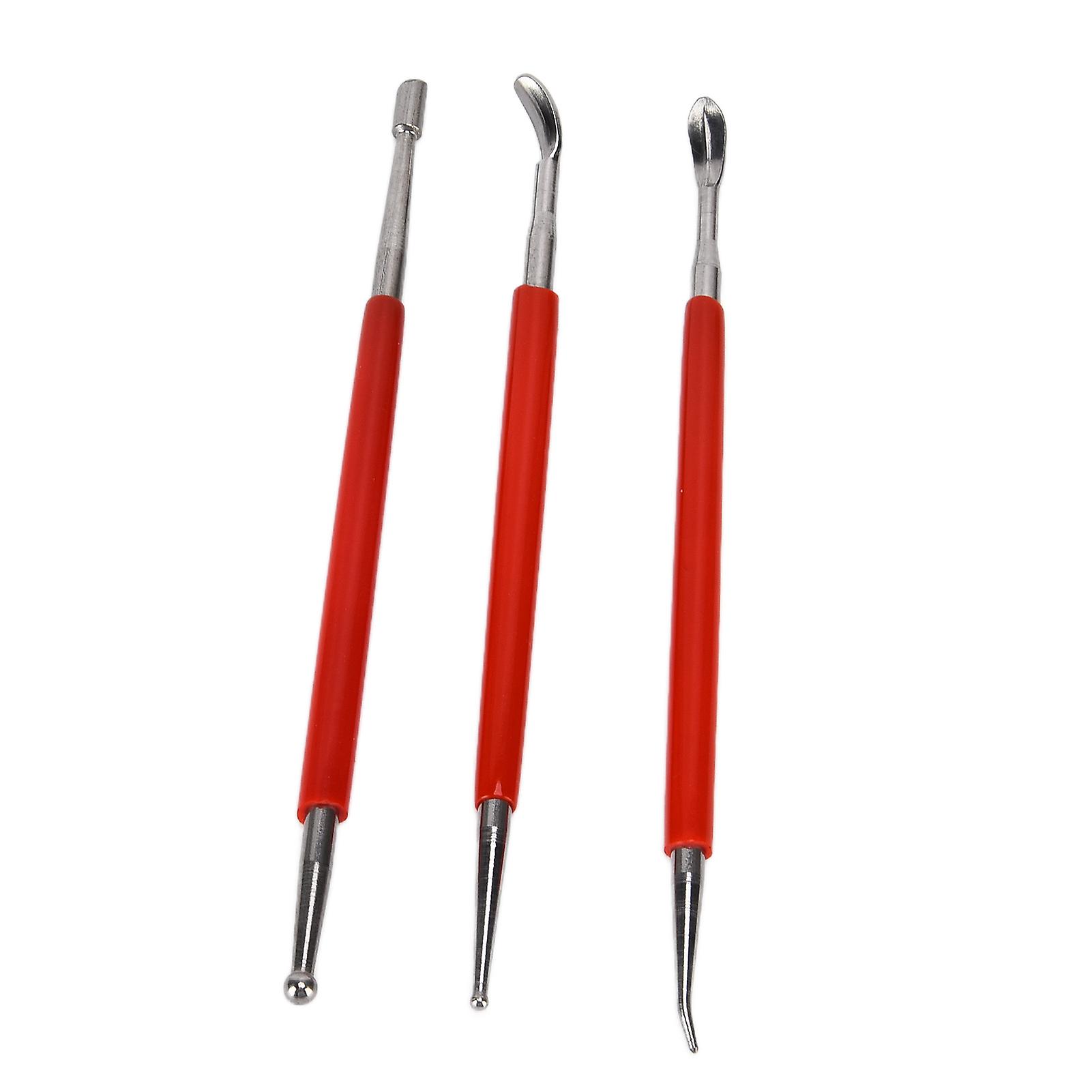 3Pcs Dotting Pen Dual Front Wide Range Application Durable Sculpture Shaper for Modeling Carving