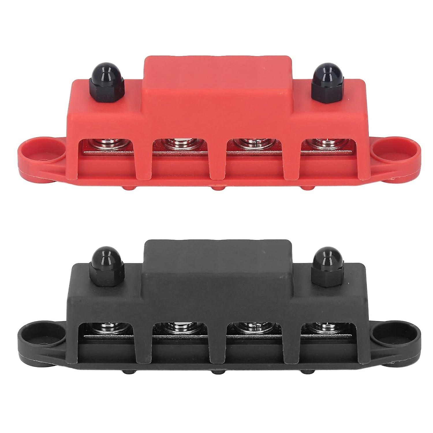 2Pcs Power Distribution Block M8 Screw Terminal Bus Bar DC 48V 250A, Reliable for DC Power Supply Sy