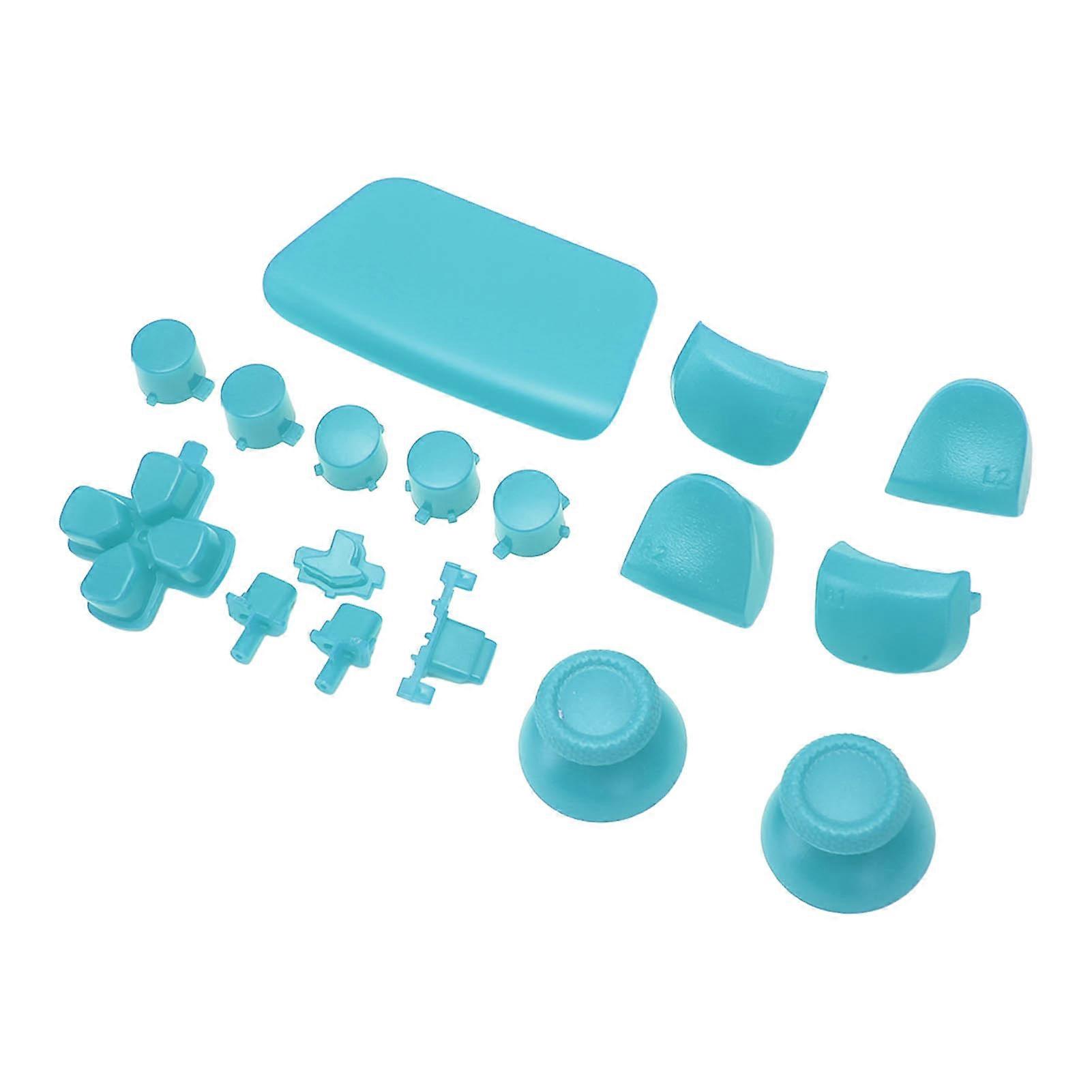 16Pcs Game Controller Replacement Buttons for PS5 Gamepad Replacement Thumbstick Trigger Buttons for PS5 Controller Light Blue 
