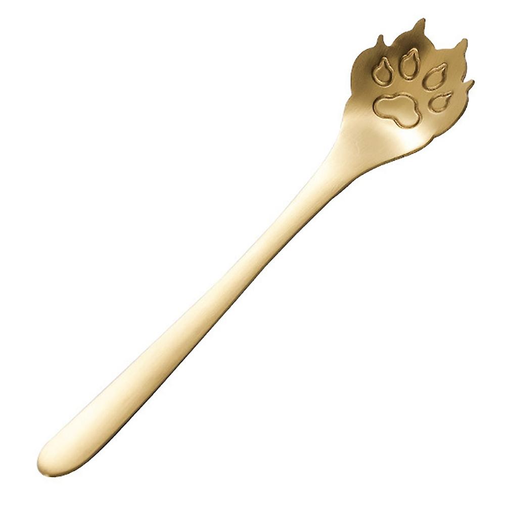 OuZhan Cute Dog Paw Stainless Steel Long Handle Ice Cream Dessert Coffee Spoon Flatware