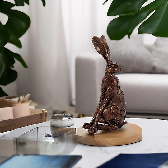 Hare Sitting Small Head Back Sculptures & Statues