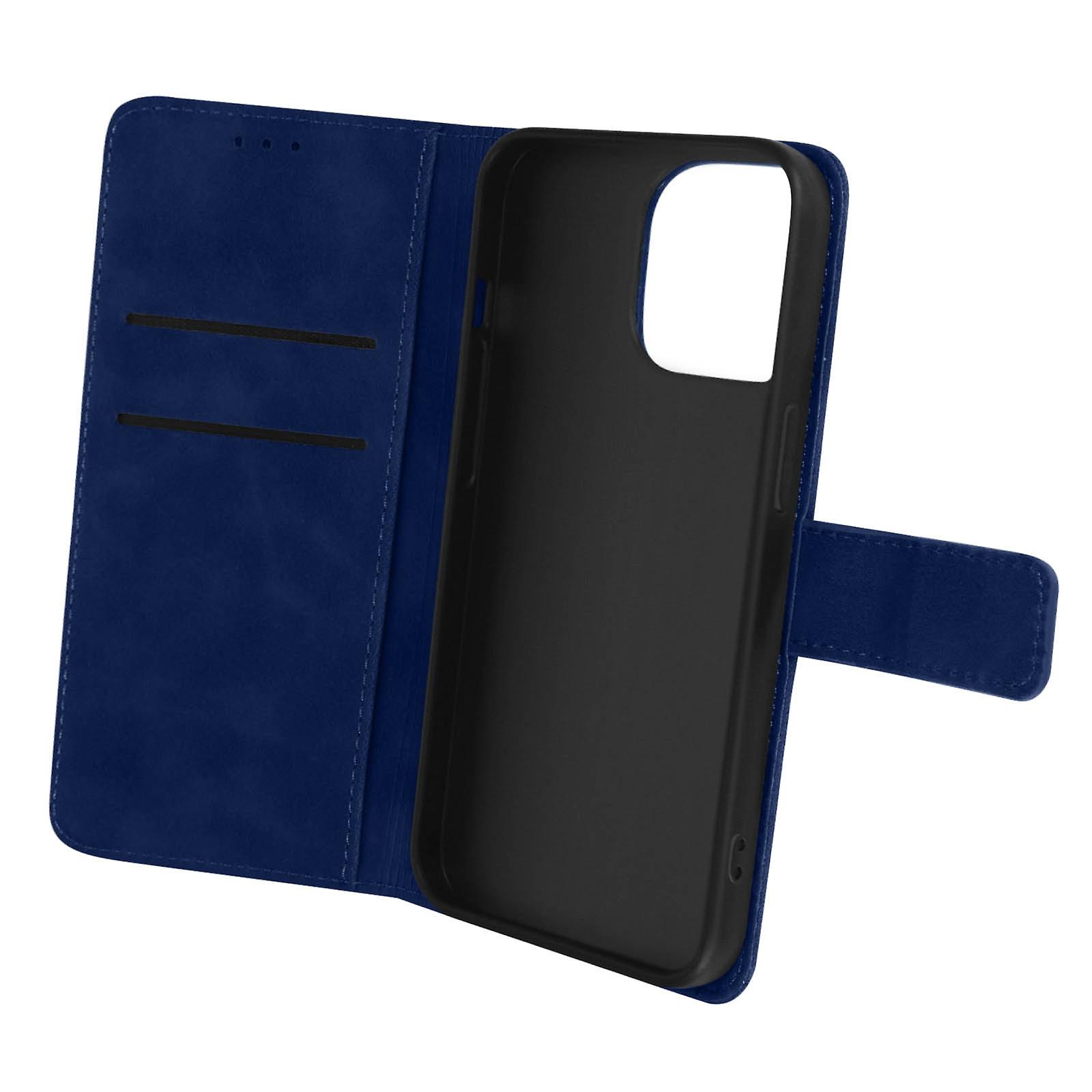 Folio iPhone 14 Plus Case Video Stand Matte Effect Soft Touch Navy