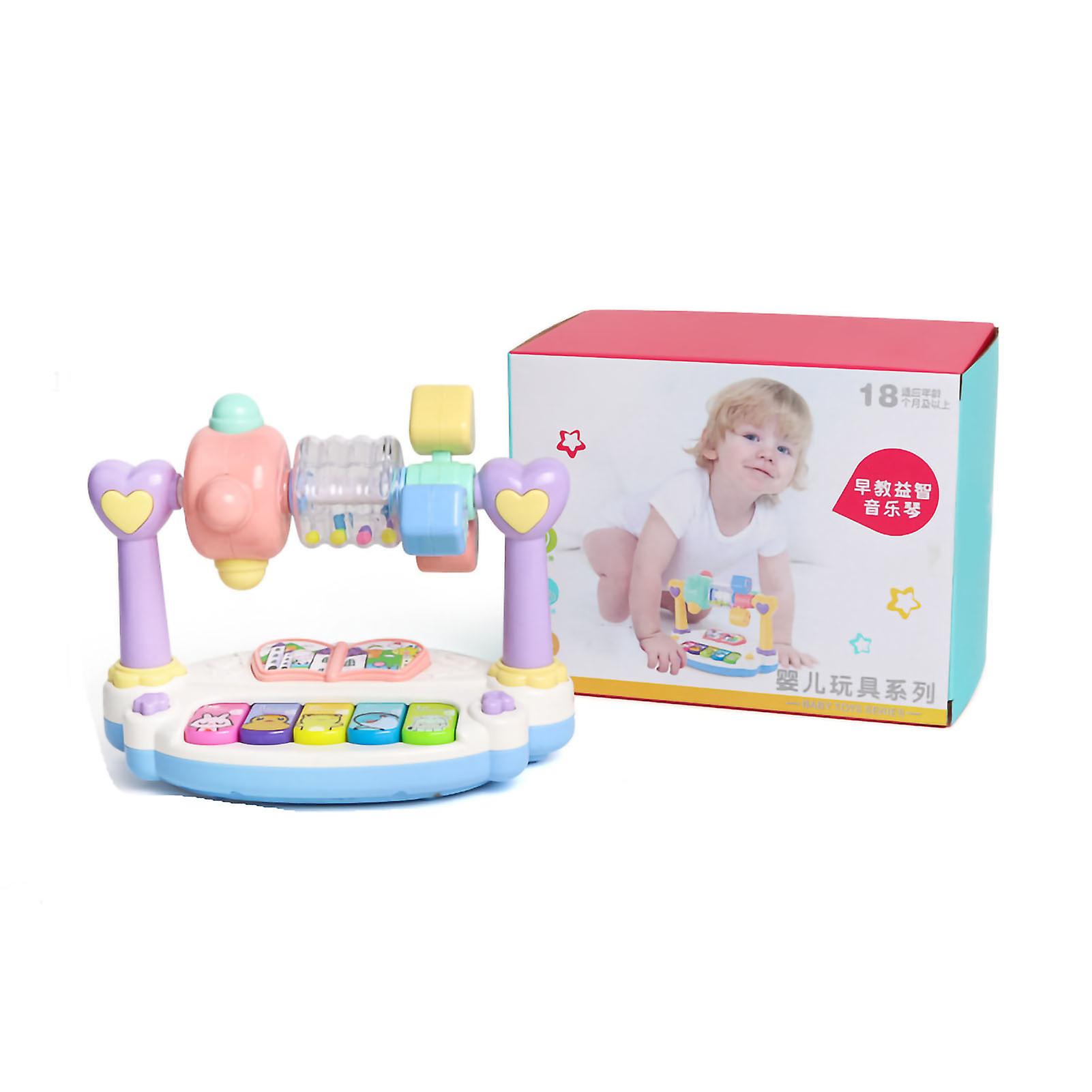Multifunctional Keyboard Toy Baby Early Education Musical Piano Toy with Rotating Windmill for 1‑6 Years Independent Color Box(Color Random)