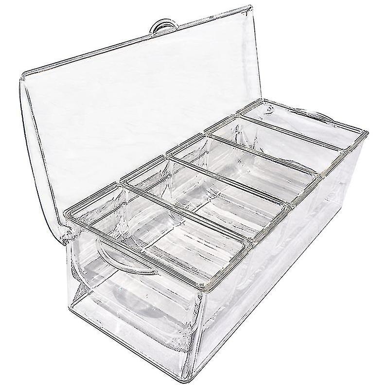 Ice Cold 5 Compartment Condiment Server Rack-service Tray Container With 5 Removable Trays