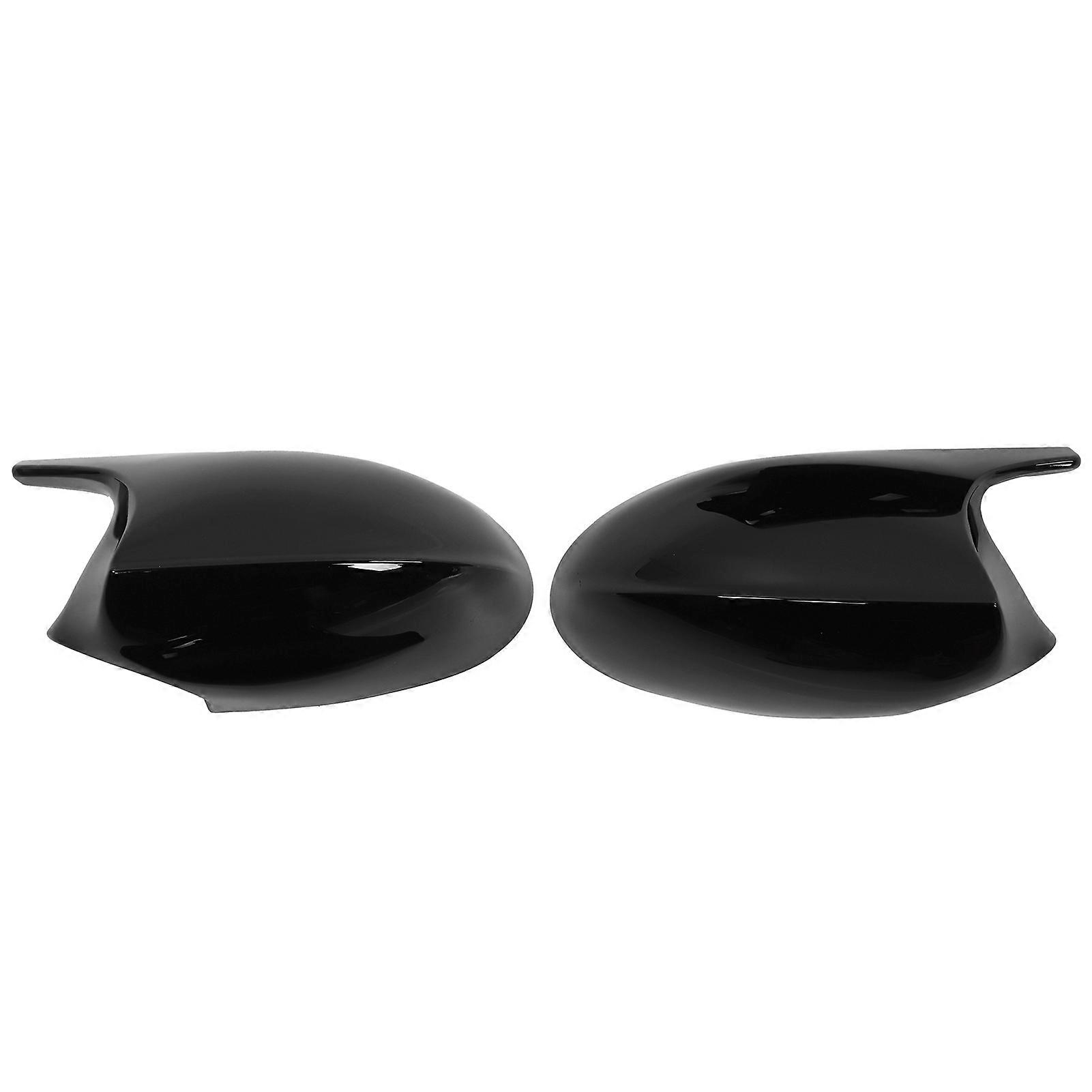 Pair Rear View Side Mirror Cap Protective Case Glossy Black Fit For E90 E91 E92 E93