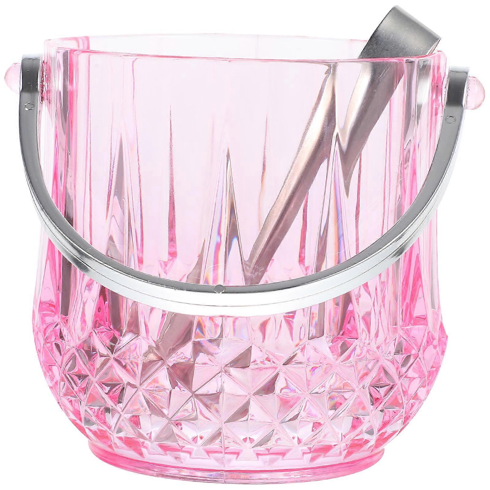 Plastic Ice Bucket Decorative Ice Cube Bucket Party Use Beer Bucket With Stainless Steel Tong