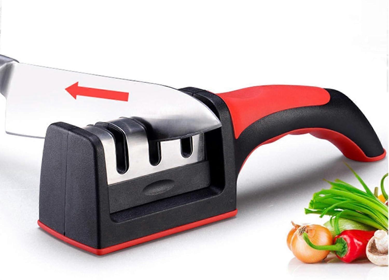 Knife Sharpener 3 Stage Knife Sharpening Tool for Dull Steel, Paring, Chefs and Pocket Knives to Polish Blades