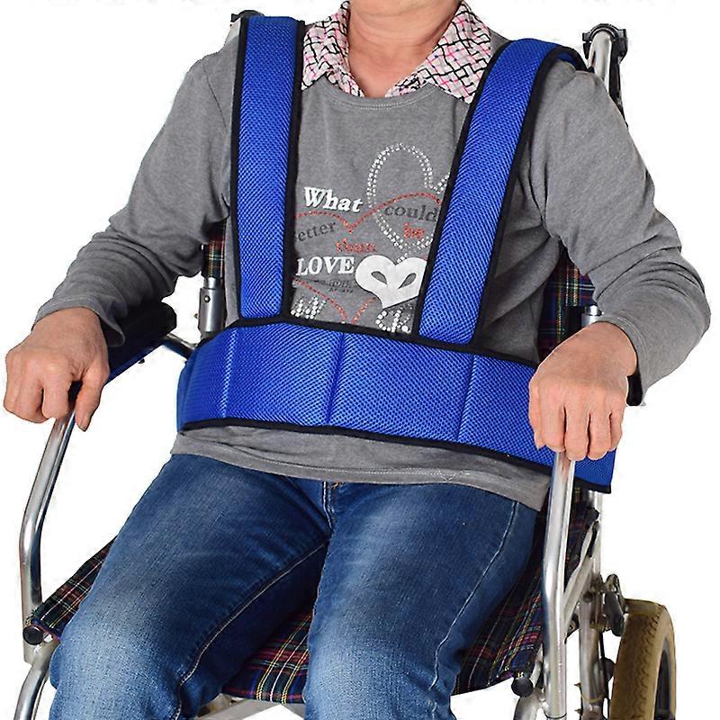 Wheelchair harness (blue) non-slip breathable full body lap belt harn