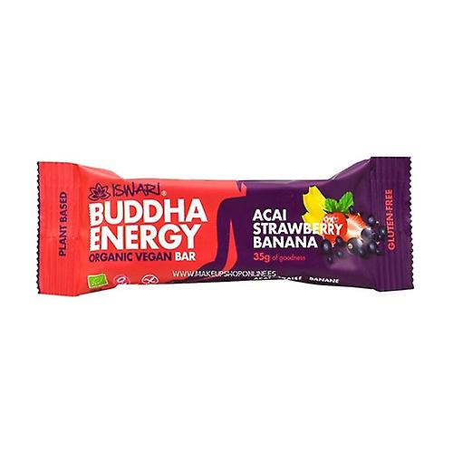 Organic and vegan buddha energy bar with açai, strawberry and banana 1 bar of 35g