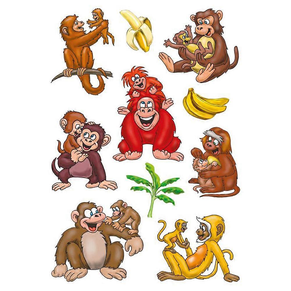 Herma Premium Quality Self-Adhesive Monkeys in Action 3D Foil Decorative Sticker