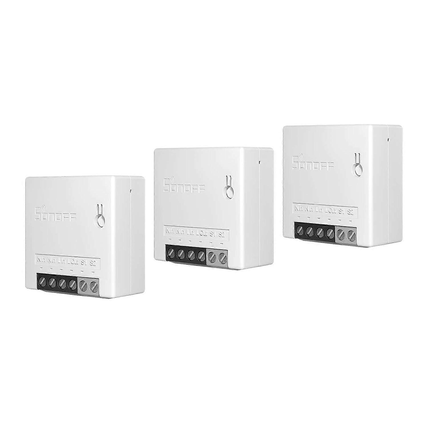 Interrupteur Connect WiFi 2 Voies Commutateur Intelligent 3PCS, Compatible avec Alexa, Google Home, Mode DIY, Contr?le  Distance, Commande Vocale, Fon
