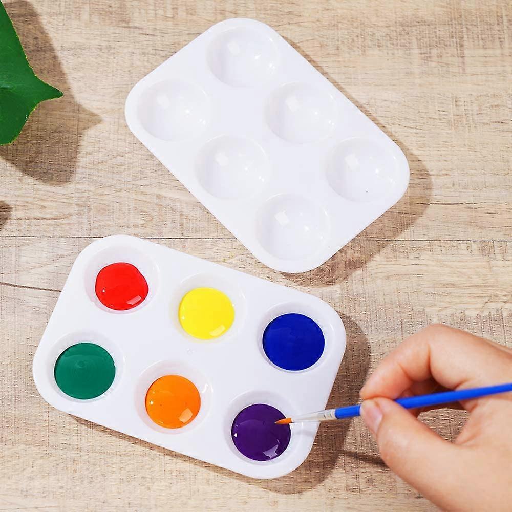 30 PCSの白いプラスチック ペンキのパレット6の井戸長方形の水彩パレットの絵画の党、DIYの技術および芸術の絵画のためのパレットの絵画の皿