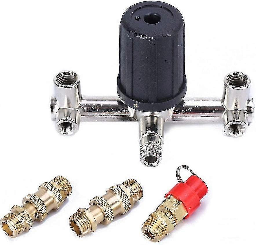 Air Compressor Pressure Switch Double Outlet Tube Air Compressor Switch Pressure Regulator Valve Fit Part With Bracket