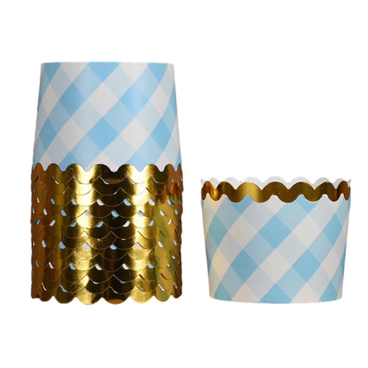 50pcsホットゴールド紙コップ5.5cm * 6cm * 7cmホットゴールドカップケーキカップ