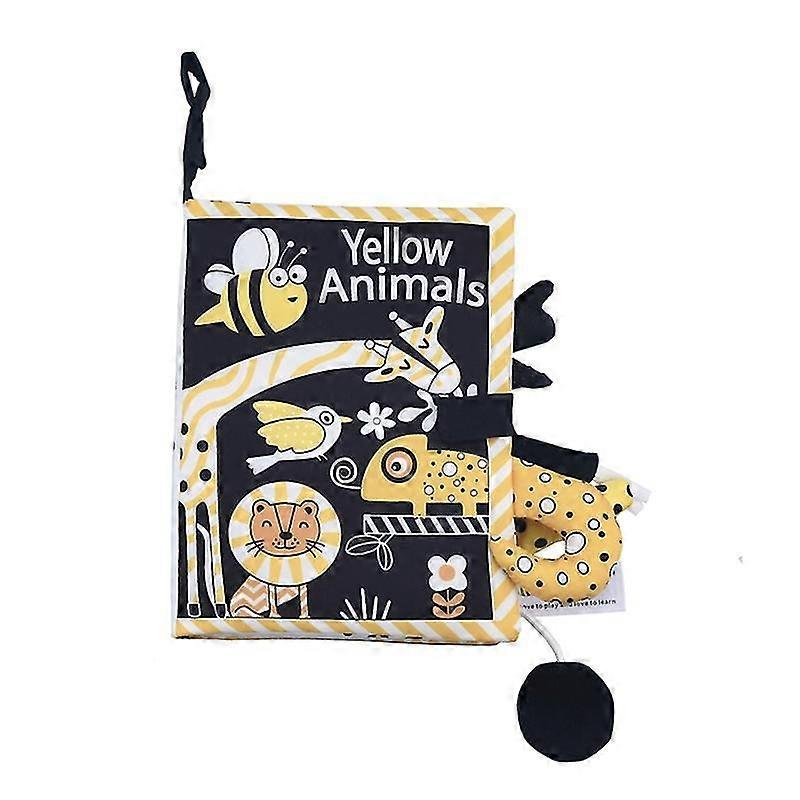 Baby Soft Crinkle Cloth Books, Infants Animal Pattern Tummy Time Crinkle Book , High Contrast Touch And Feel Activity Toys For Early Education