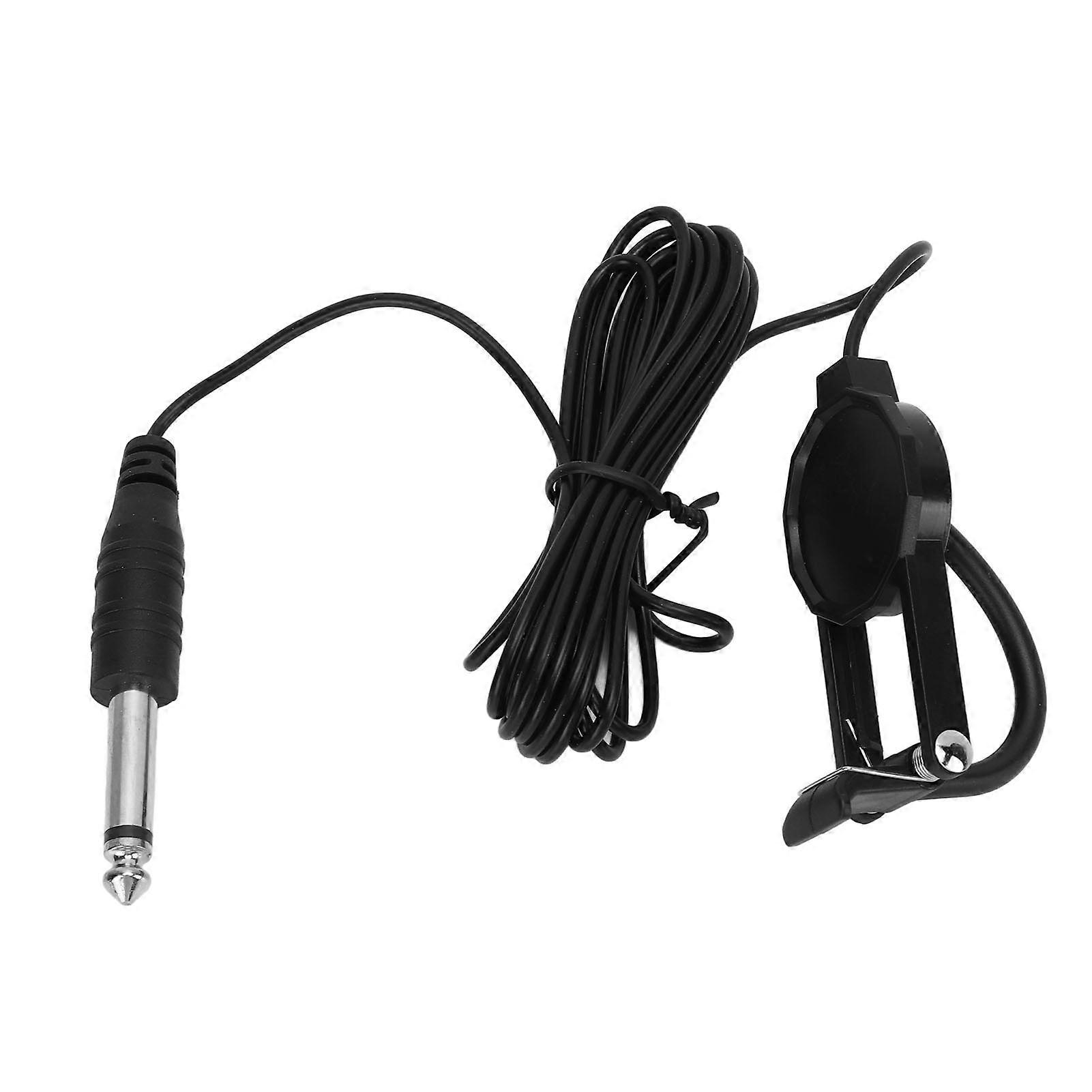 バイオリンピックアップクリップオンデザイン1/4インチジャックノイズ除去バイオリンピックアップアクセサリーブラック2.5mケーブル