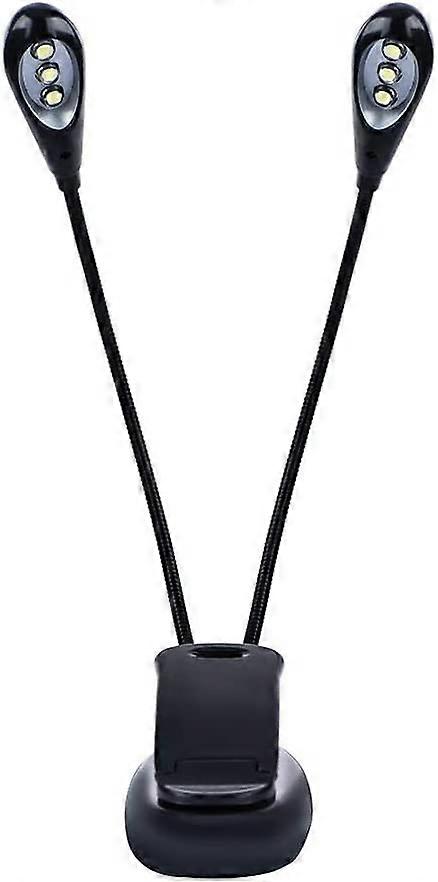 Music Stand LED Light Mini Double Arm Light Adjustable Reading Light with USB Cable Lamp8 Beads