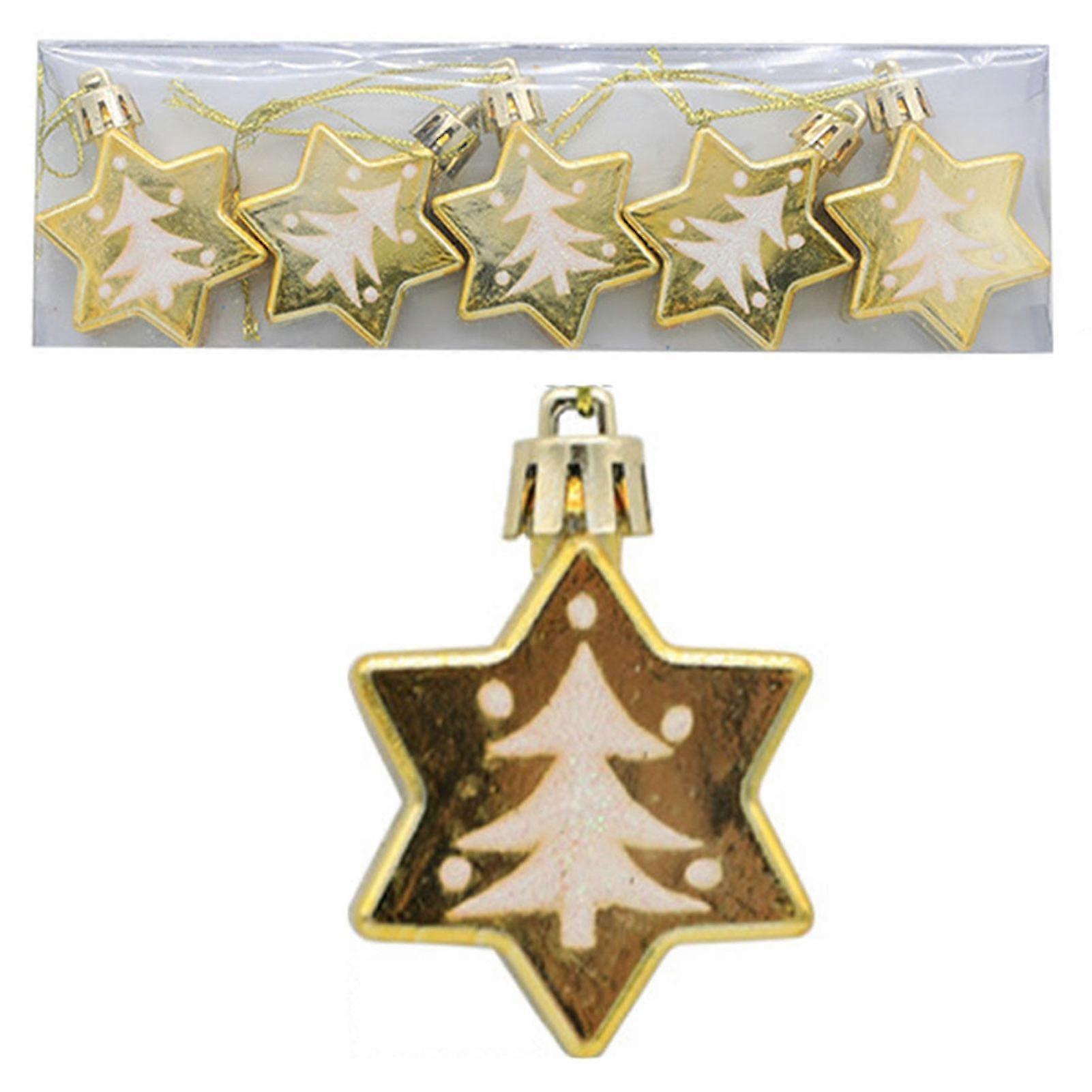 Star Christmas Tree Ornaments Electroplating Colored Tree Painted For Xmas Tree Decor