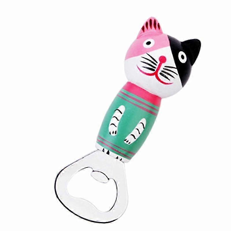 Bottle Opener Cartoon Pattern Labor-saving 4 Colors Magnet Bottle Can Opener For Home