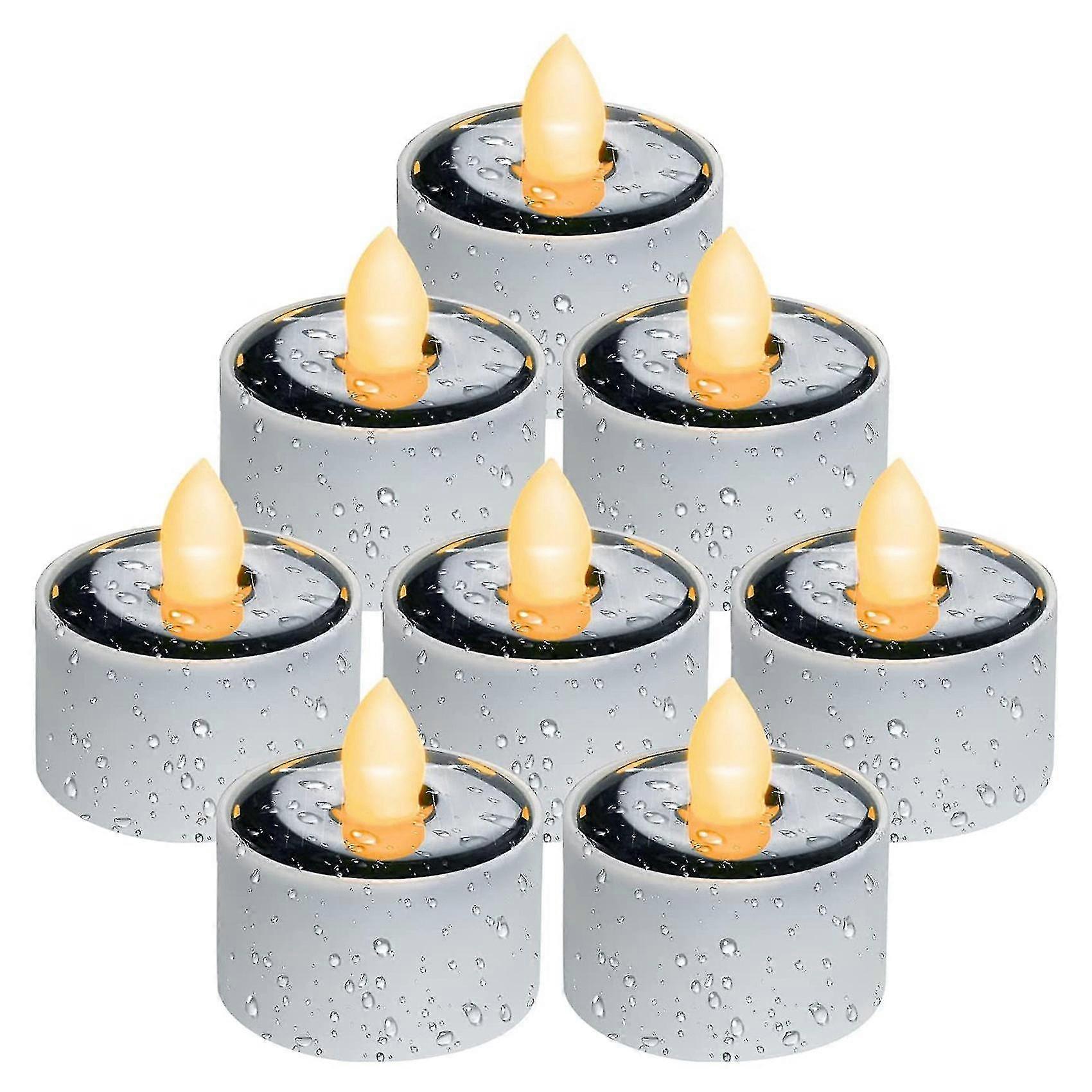 solar tea lights, reusable led tea light candles compatible with lantern camping